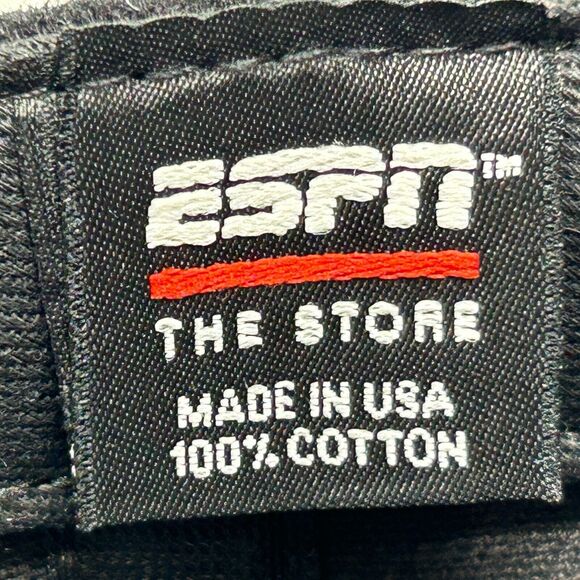 Vintage ESPN Baseball Cap Hat 90s Total Sports Network USA Made Strapback Black - Picture 9 of 10